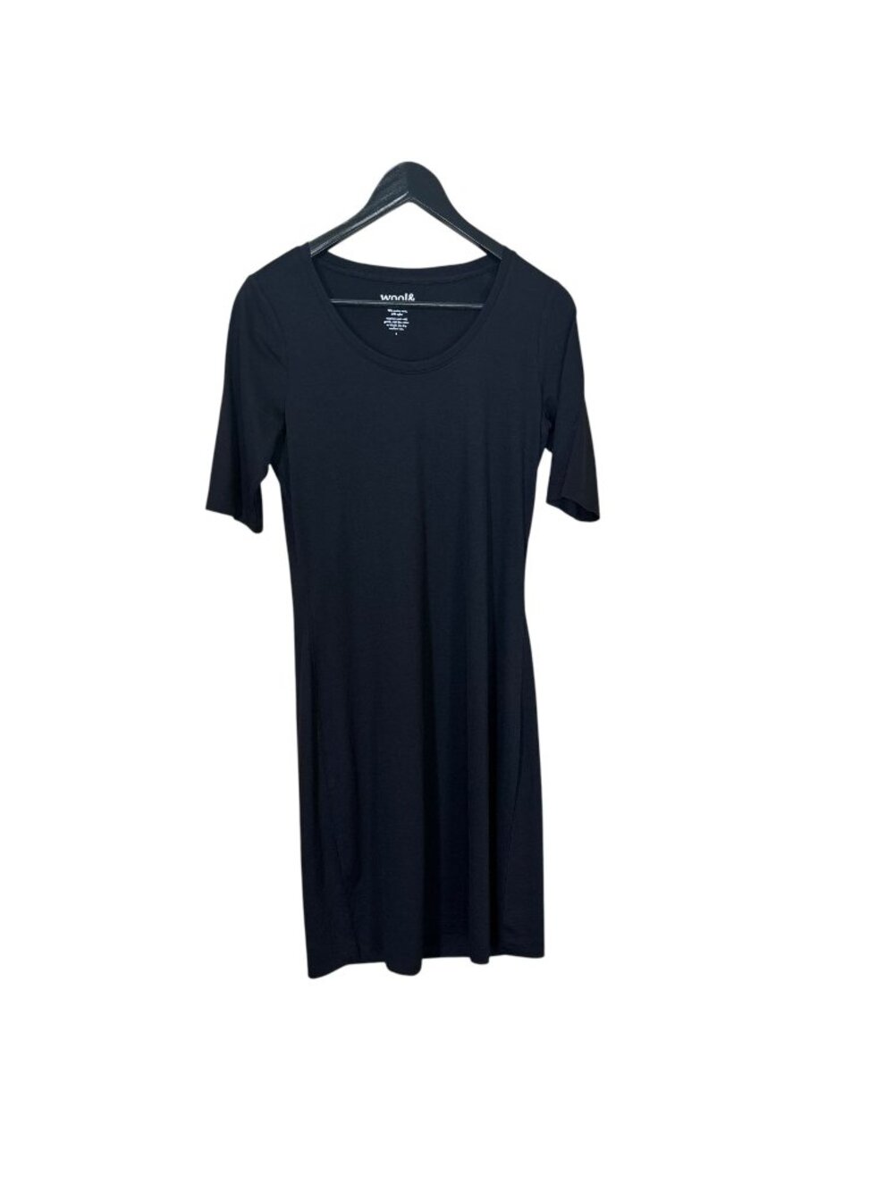 Wool& Black Short Sleeve Knee Length Shirt Dress Small